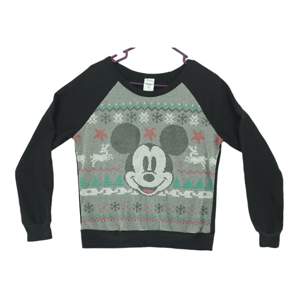 Disney Girl's Mickey Mouse Christmas Sweater Juniors L 11/13